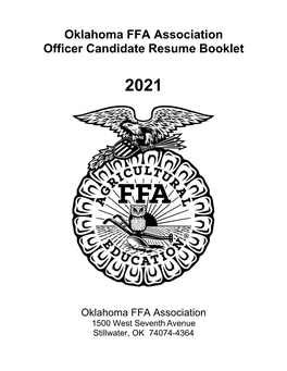 Oklahoma FFA Association Officer Candidate Resume Booklet