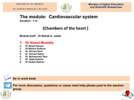 Right Atrium, – Right Ventricle, – Left Atrium, – Left Ventricle