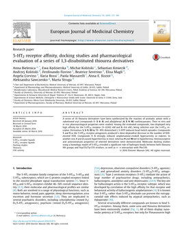 5-HT2 Receptor Affinity, Docking Studies and Pharmacological