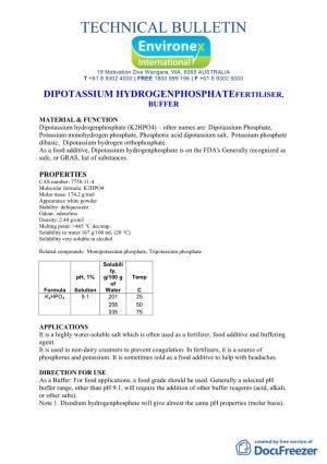 Dipotassium Hydrogenphosphatefertiliser, Buffer