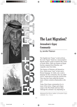 The Last Migration? Jerusalem's Gypsy Community by Jennifer Peterson