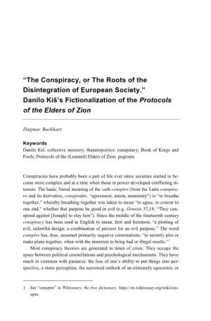 Danilo Kiš's Fictionalization of the Protocols of the Elders of Zion