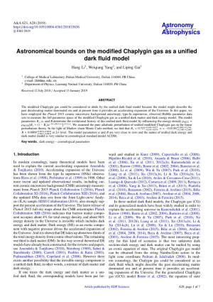 Astronomical Bounds on the Modified Chaplygin Gas As a Unified Dark