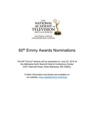 60Th Emmy Awards Nominations