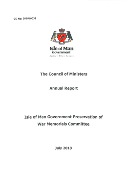 Isle of Man the Council of Ministers Annual Report Isle Of