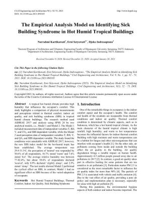 The Empirical Analysis Model on Identifying Sick Building Syndrome in Hot Humid Tropical Buildings