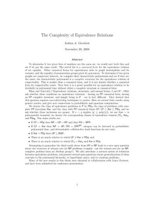 The Complexity of Equivalence Relations
