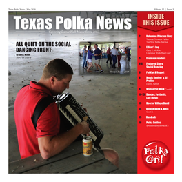 Texas Polka News - May 2020 Volume 32 | Isssue 15 INSIDE THIS ISSUE