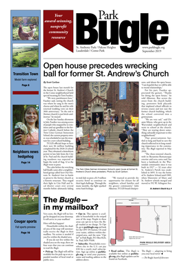 September 2019 Open House Precedes Wrecking Transition Town Ball for Former St