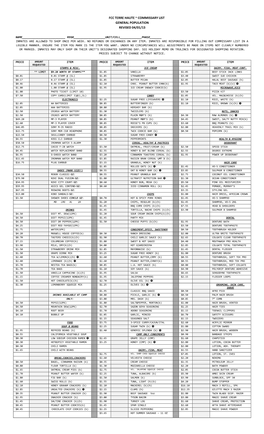Fcc Terre Haute ~ Commissary List General Population Revised 04/01/13