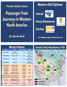 Passenger Train Journeys in Western North America