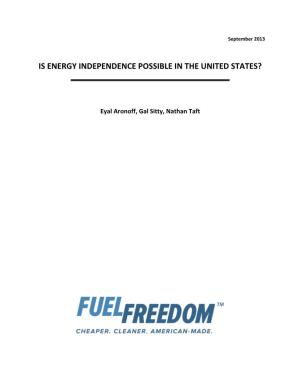 Is Energy Independence Possible in the United States?