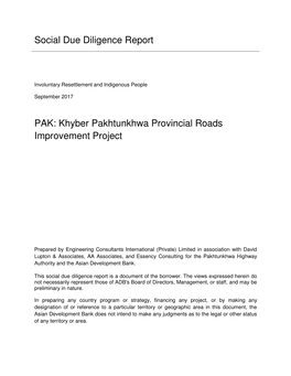 Ta9194-Pak: Khyber Pakhtunkhwa Provincial Roads Improvement Project (Contract № 130901-S52973)