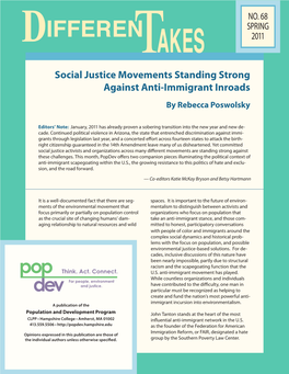 Social Justice Movements Standing Strong Against Anti-Immigrant Inroads by Rebecca Poswolsky