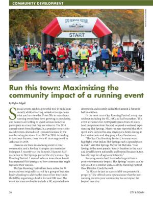 Run This Town: Maximizing the Community Impact of a Running Event by Dylan Edgell