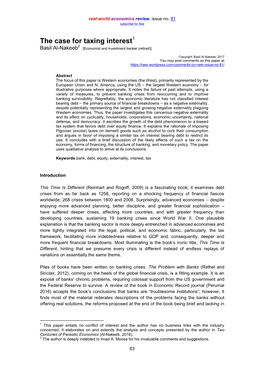 The Case for Taxing Interest1 2 Basil Al-Nakeeb [Economist and Investment Banker (Retired)]