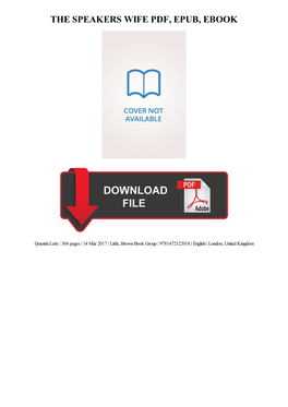 PDF Download the Speakers Wife Ebook Free Download