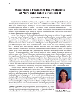 The Footprints of Mary Luke Tobin at Vatican II