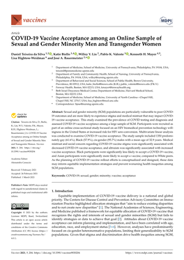 COVID-19 Vaccine Acceptance Among an Online Sample of Sexual and Gender Minority Men and Transgender Women