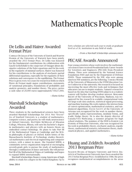 Notices of the AMS 411 Mathematics People of Research in Which Stefan Bergman Worked