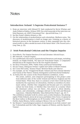 Introduction: Ireland: 'A Supreme Postcolonial Instance'? 2 Irish