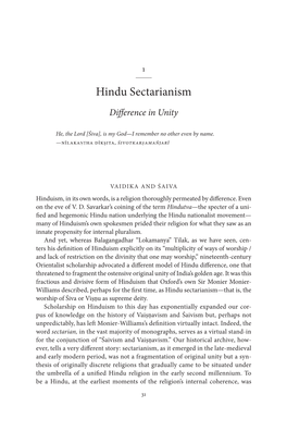 Hindu Sectarianism