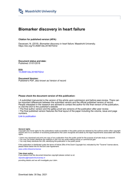 Biomarker Discovery in Heart Failure
