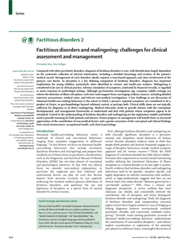 Factitious Disorders and Malingering: Challenges for Clinical Assessment and Management