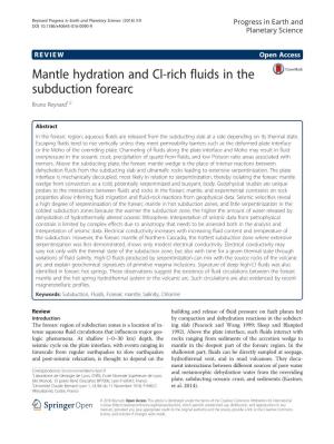Mantle Hydration and Cl-Rich Fluids in the Subduction Forearc Bruno Reynard1,2