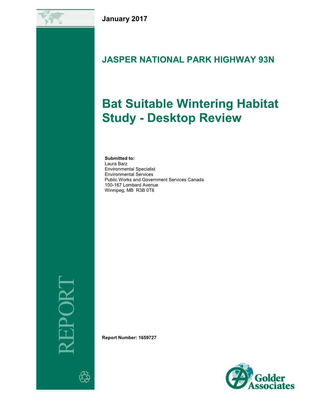 Bat Suitable Wintering Habitat Study - Desktop Review
