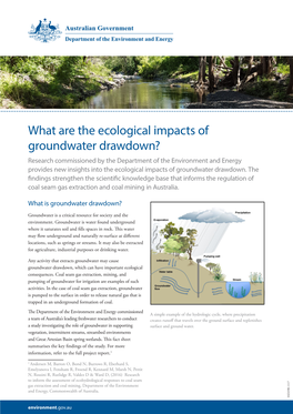 What Are the Ecological Impacts of Groundwater Drawdown?