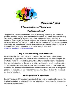 Happiness Project 7 Prescriptions of Happiness