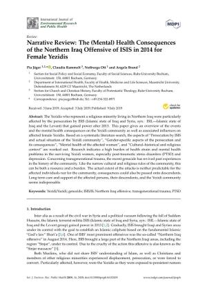 Health Consequences of the Northern Iraq Offensive of ISIS in 2014 for Female Yezidis