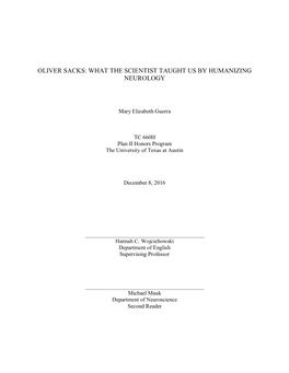 Oliver Sacks: What the Scientist Taught Us by Humanizing Neurology