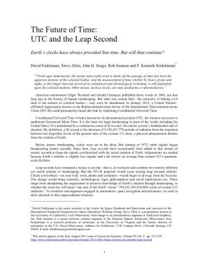 UTC and the Leap Second