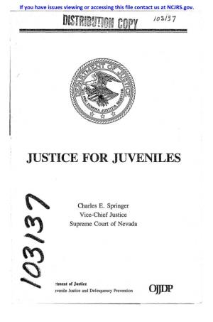 Justice for Juveniles