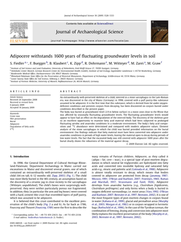 Adipocere Withstands 1600 Years of Fluctuating Groundwater Levels in Soil