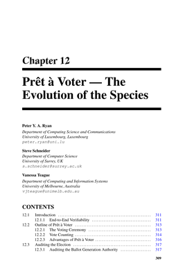 Prêt À Voter — the Evolution of the Species