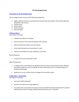 The Neurological Exam