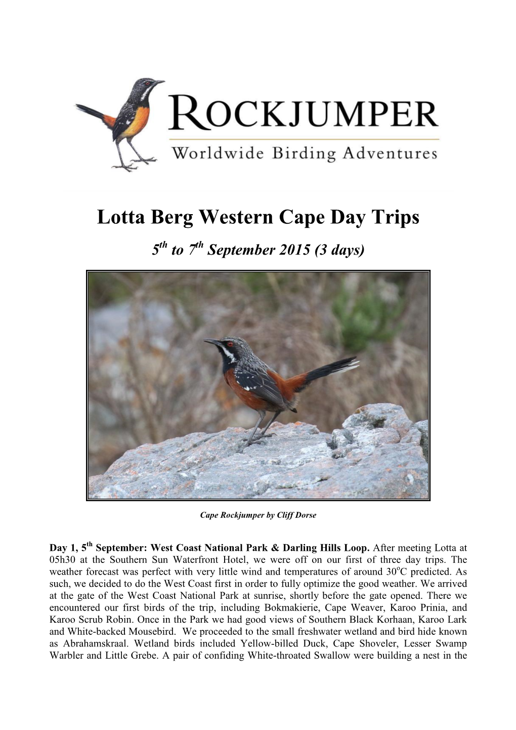 Lotta Berg Western Cape Day Trips