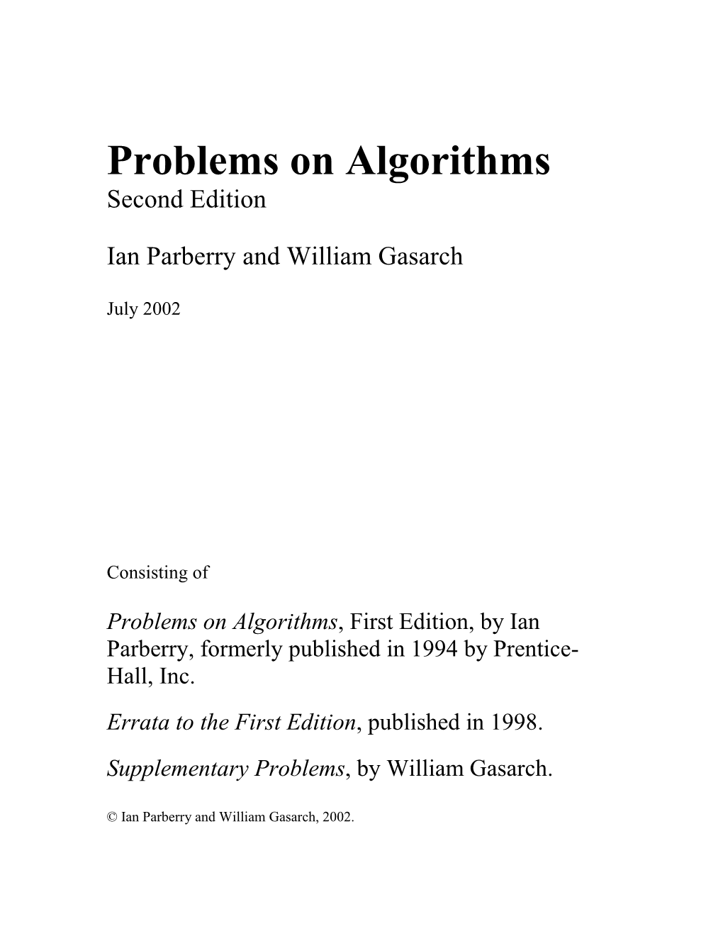 Problems on Algorithms Second Edition