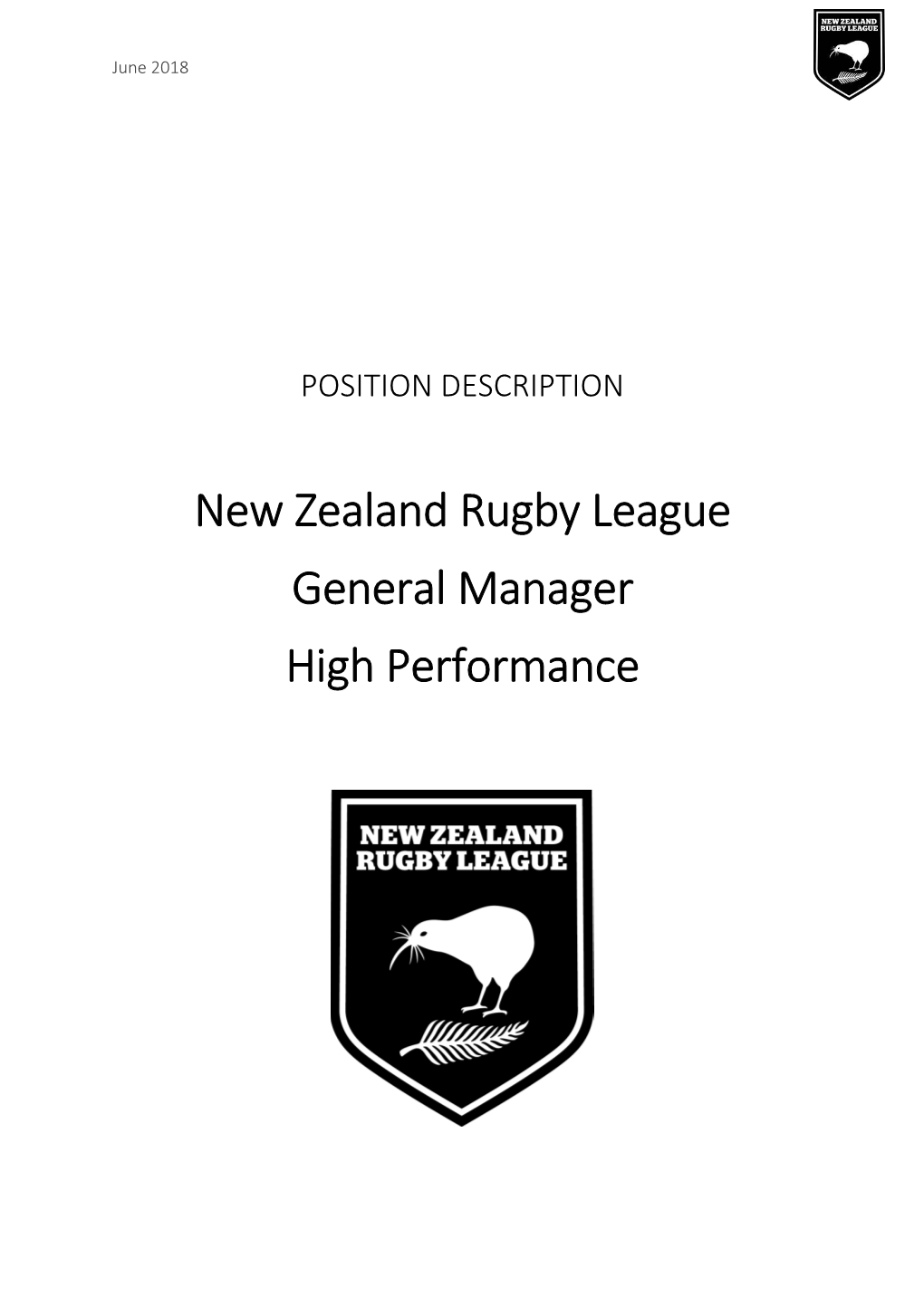 New Zealand Rugby League General Manager High Performance