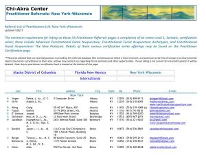 Certified Practitioners: New York-Wisconsin