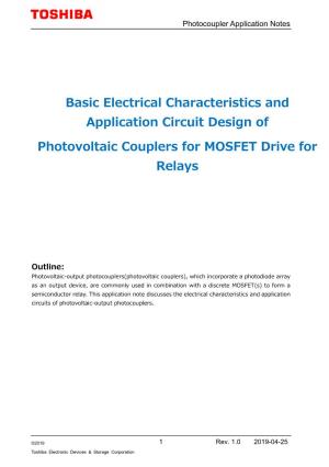 Photovoltaic Couplers for MOSFET Drive for Relays