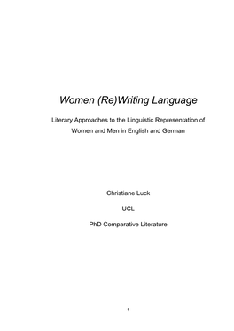 Women (Re)Writing Language