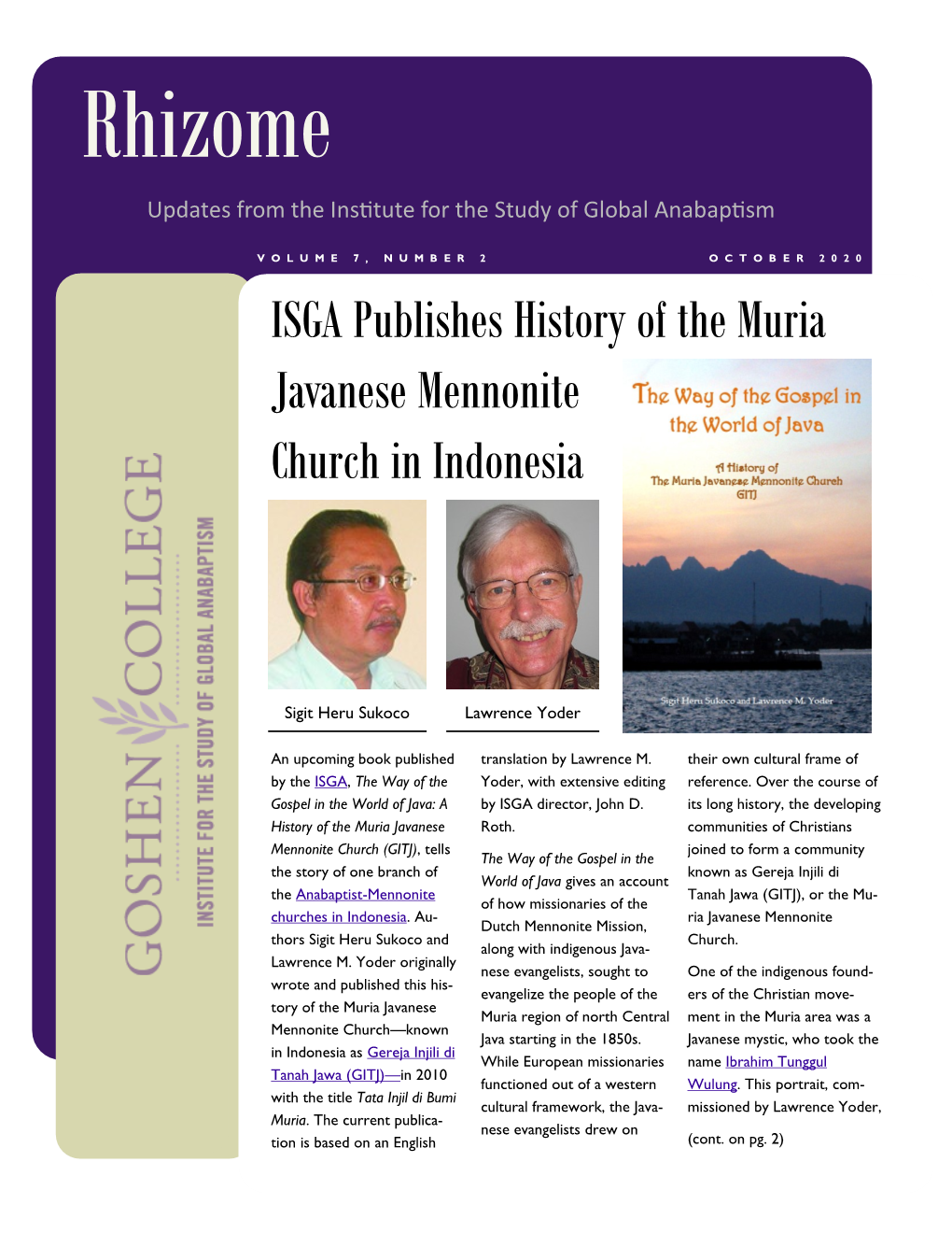 Rhizome Updates from the Institute for the Study of Global Anabaptism