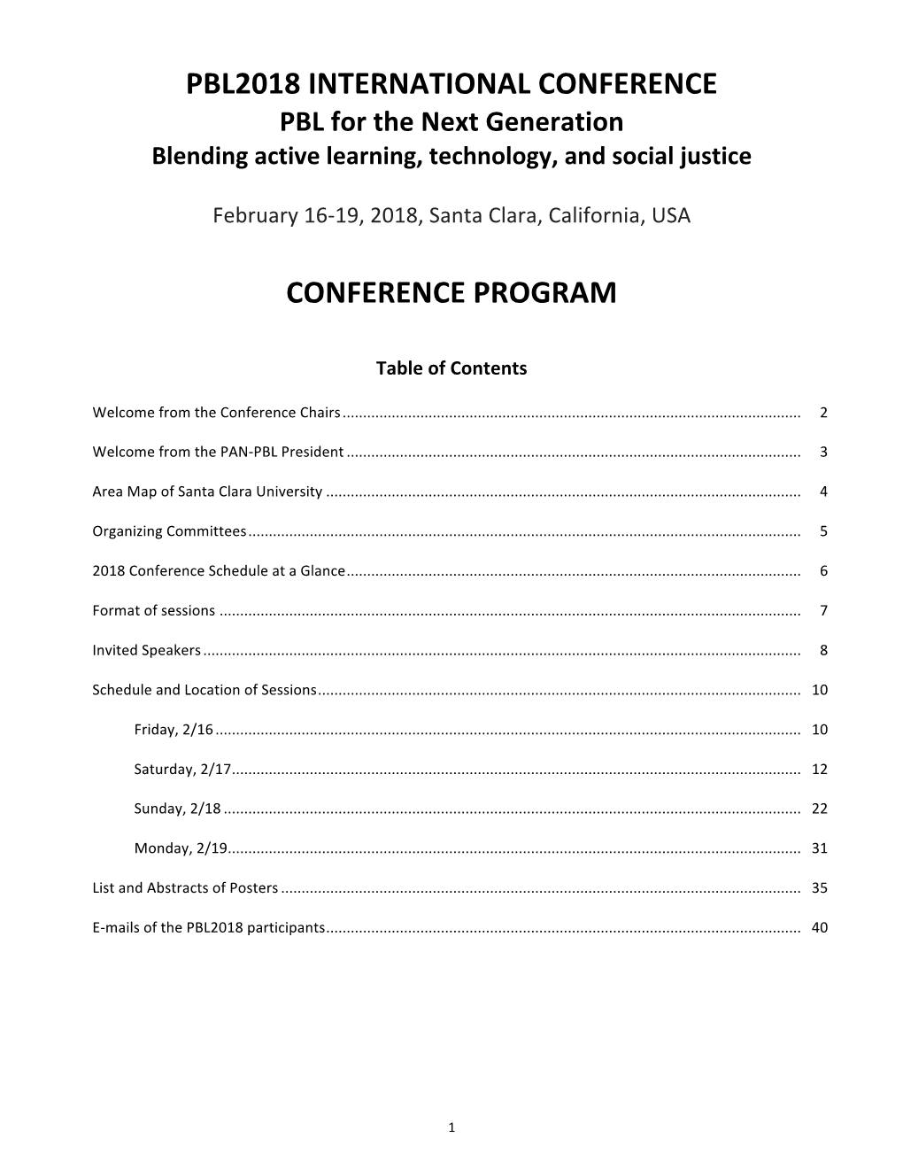 PBL2018 — International Conference on Problem Based Learning
