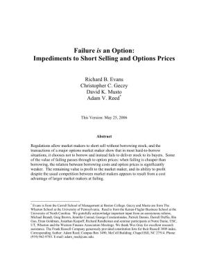 Failure Is an Option: Impediments to Short Selling and Options Prices