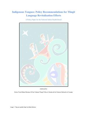Policy Recommendations for Tlingit Language Revitalization Efforts