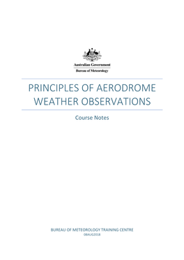 Principles of Aerodrome Weather Observations